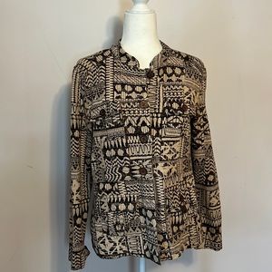 Geometric Cotton Blazer